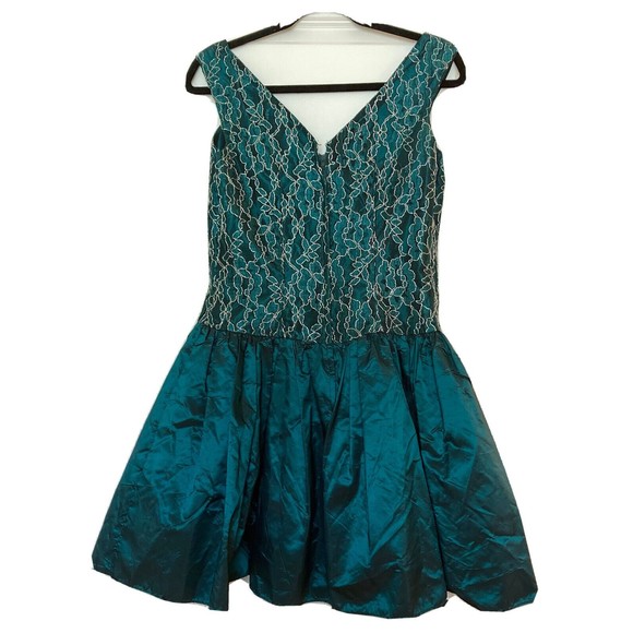 Vintage Alfred Angelo  Flirtations Dress Party Prom Club Green 13/14 90s Y2K - Picture 4 of 12